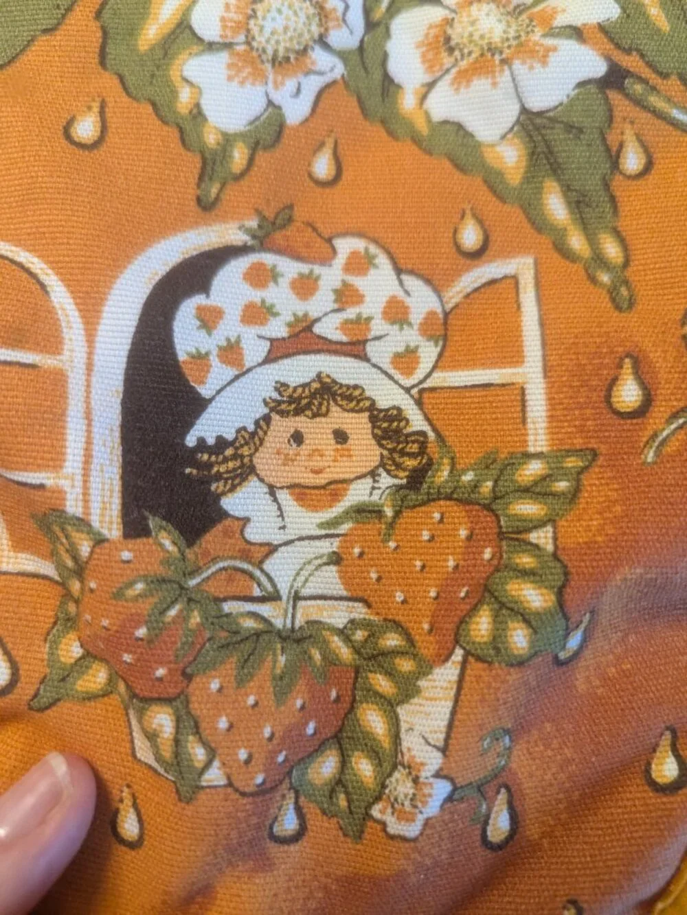Vintage 1980 Strawberry Shortcake Orange Pot Holder / Hot Pad